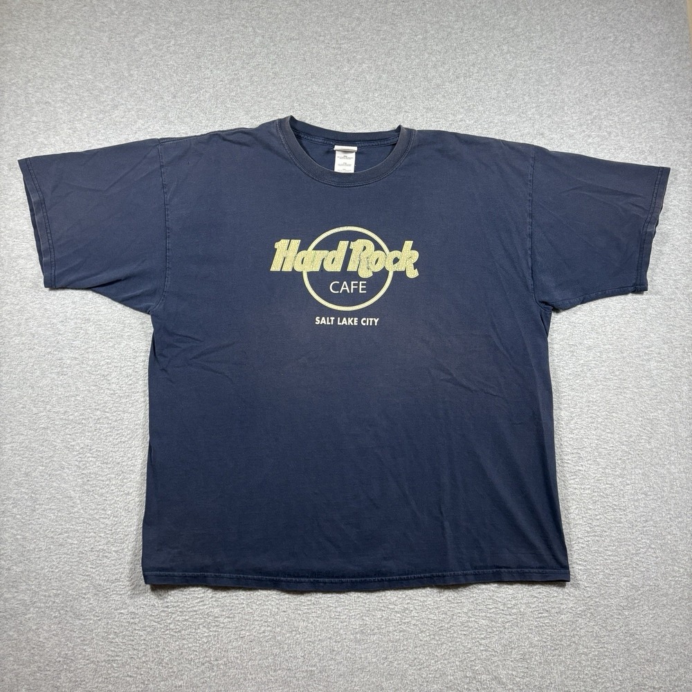 Vintage Hard Rock Cafe Salt Lake City T Shirt Mens XXL Faded Navy Graphic Tee